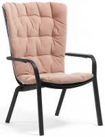 Лаунж-кресло пластиковое с подушкой Folio антрацит, розовый