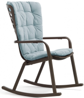 Кресло-качалка пластиковое с подушкой Folio табак, голубой