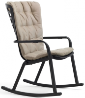 Кресло-качалка пластиковое с подушкой Folio антрацит, бежевый