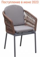 Кресло плетеное с подушками Favorita антрацит, темно-коричневый, темно-серый
