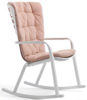 Кресло-качалка пластиковое с подушкой Folio белый, розовый