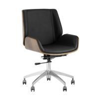 Кресло офисное TopChairs Crown черное/коричневое