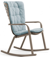 Кресло-качалка пластиковое с подушкой Folio тортора, голубой