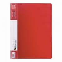 Папка с боковым металлическим прижимом и внутренним карманом BRAUBERG "Contract", красная, до 100 л., 0,7 мм, 221788