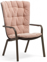 Лаунж-кресло пластиковое с подушкой Folio табак, розовый
