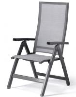 Кресло металлическое текстиленовое GS 942 антрацит, серебристо-черный