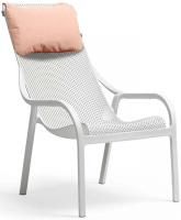 Лаунж-кресло пластиковое с подушкой Net Lounge белый, розовый