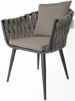 Кресло плетеное с подушками Verona антрацит, темно-коричневый
