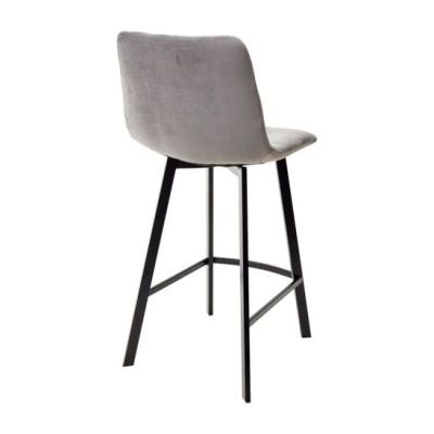 Полубарный стул Chilli, светло-серый велюр/ черный каркас