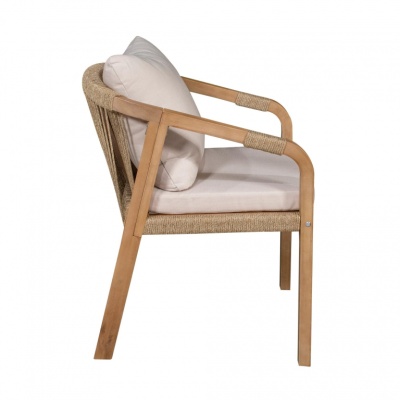 Кресло деревянное с подушками Rimini KD натуральный, бежевый