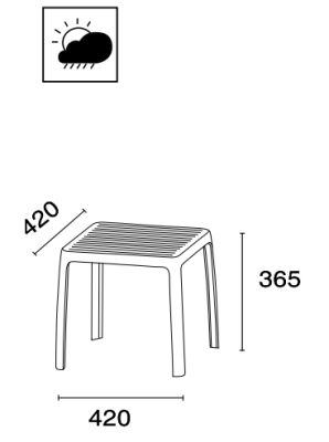 Столик пластиковый для шезлонга Wave Side Table тортора