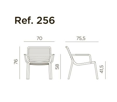 Лаунж-кресло пластиковое Doga Relax марсала