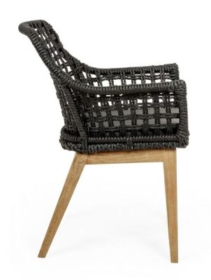 Кресло плетеное с подушкой Madison натуральный, черный, серый