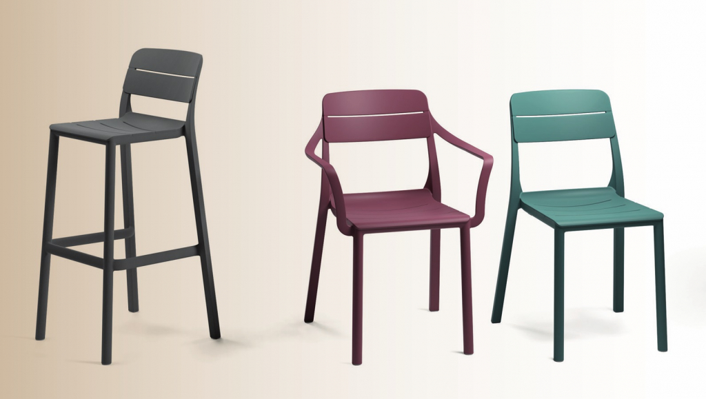 Стул пластиковый барный Cassia Stool бежевый