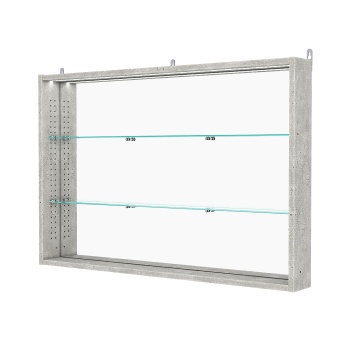 Витрина настенная с регулировочными полками №3-4ГУ-РЕГ с зеркалом и с подсветкой, Метрополитан Грей