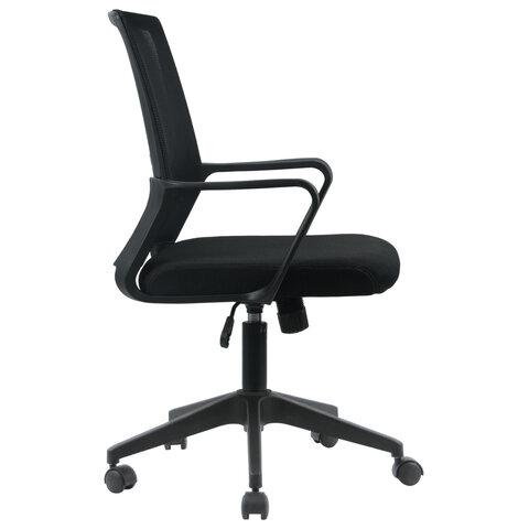 Кресло CROMEX (КРОМЕКС) "Basic CH-698", с подлокотниками, механизм качания, сетка/ткань TW, черное, 533069