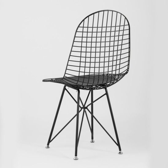 Стул обеденный Eiffel черный, с черной подушкой цена 14 938.50 ₽ Стул обеденный Eiffel черный, с черной подушкой