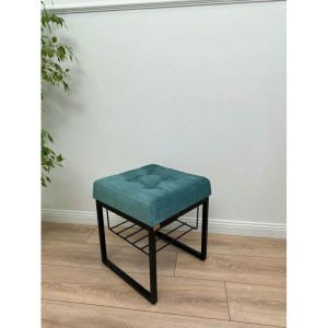 Банкетка Марсей 40-44 с полкой (бирюзовый/черный)