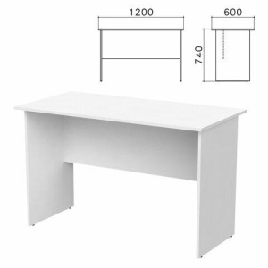 Стол письменный "Бюджет", 1200х600х740 мм, белый, 402660-290