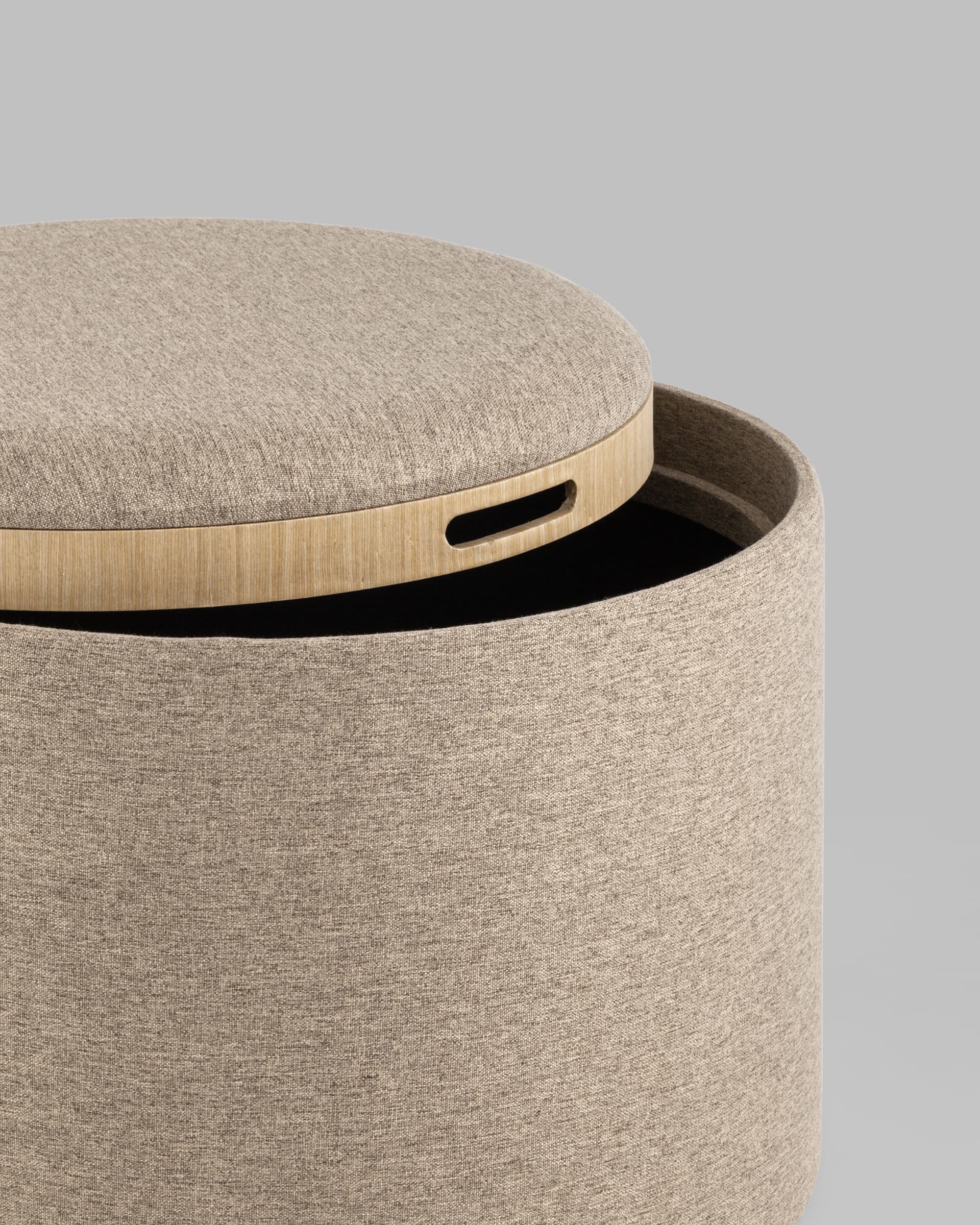 Пуф-столик с ящиком Хюгге L рогожка бежевый