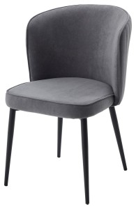 Стул МИЛАНО цвет B28 Темно-серый, велюр / черный каркас