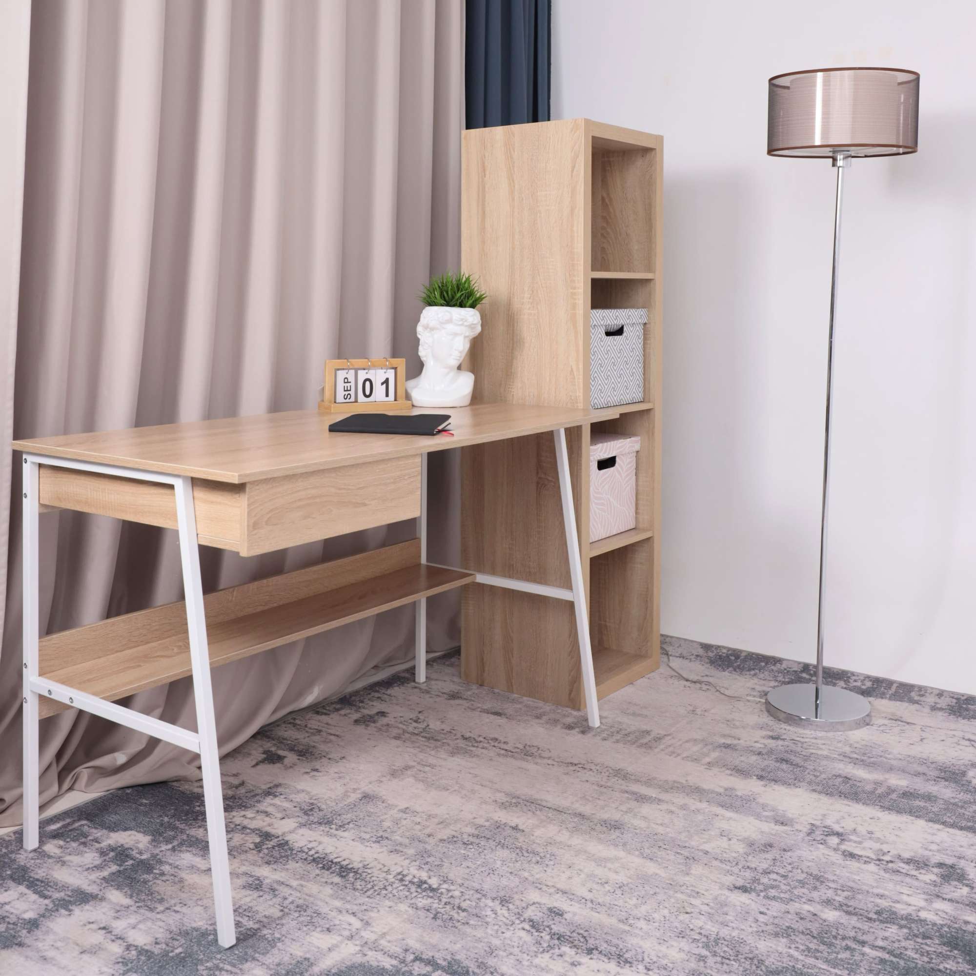 Стол письменный Amber, светлый дуб, лдсп