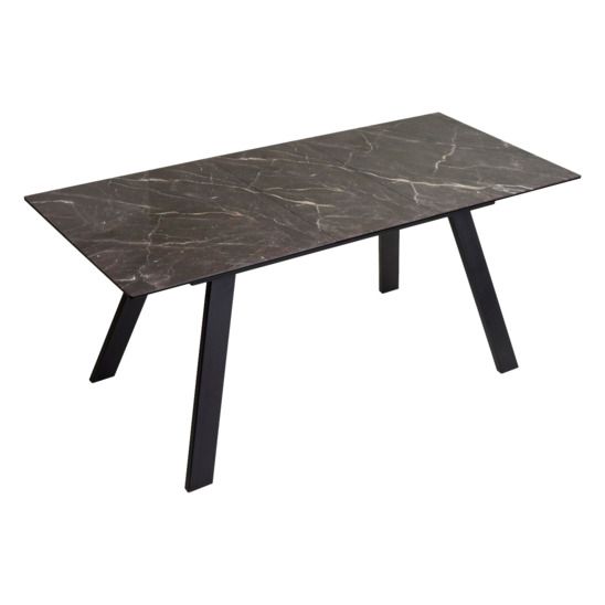 Стол Морис 140 Дарк, стекло/ черный каркас