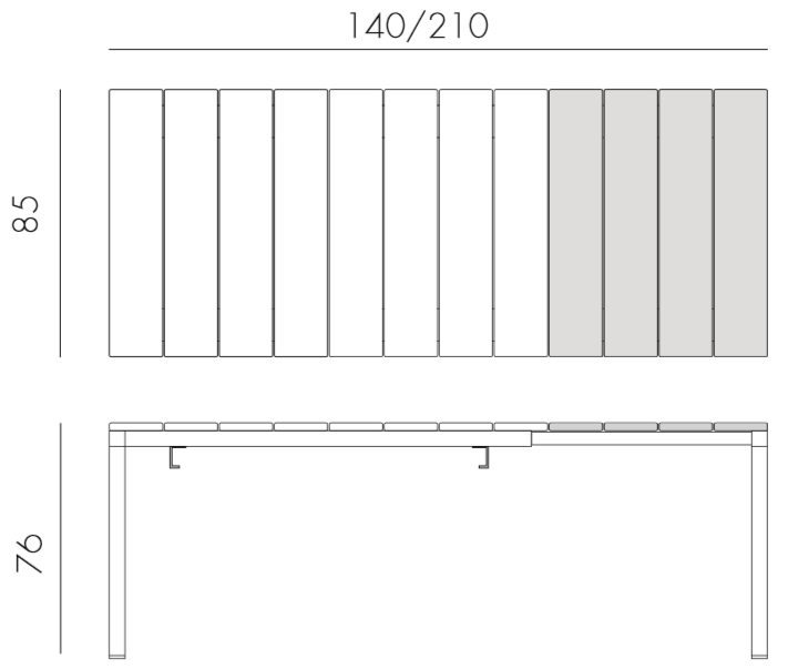 Стол металлический раздвижной Rio Alu 140 Extensibile белый