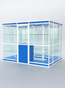 Павильон торговый из профиля островной №1в, Делфт голубой U525 ST9 + Белый