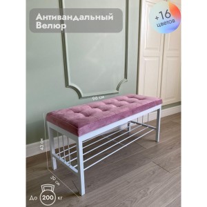 Банкетка Сканди-96-1 (светло-розовый/белый)
