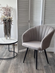 Стул МИШЕЛЬ 360 град. поворот. B22 Серый, велюр / черный каркас,