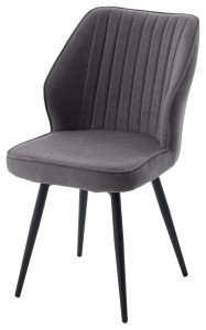 Стул РОССО 360 град. поворот. цвет B28 Темно-серый, велюр / черный каркас