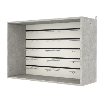 Витрина настенная №3-1ВГ, с экономпанелью, без полок, Метрополитан Грей