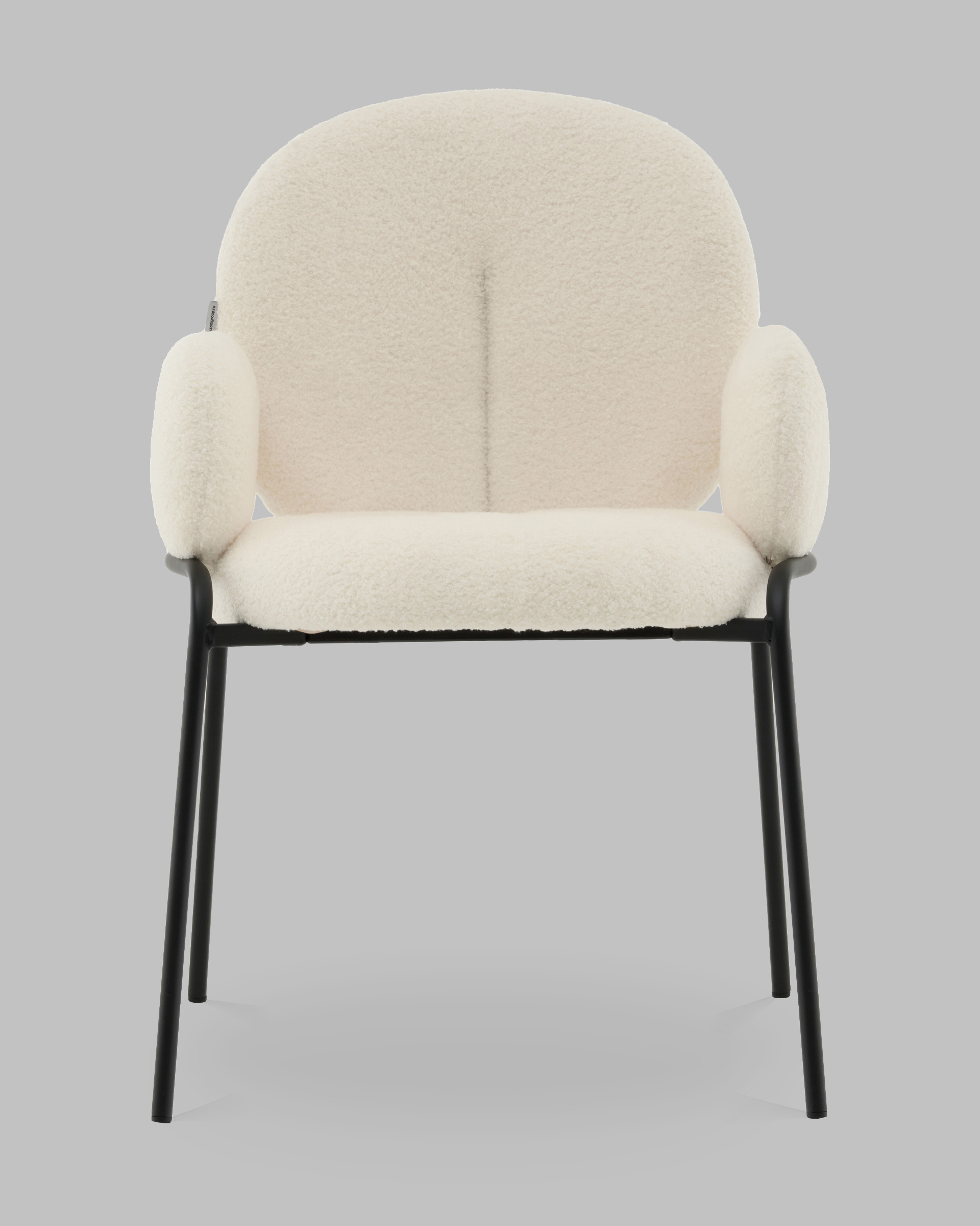 Стул с подлокотниками Моллек букле молочный