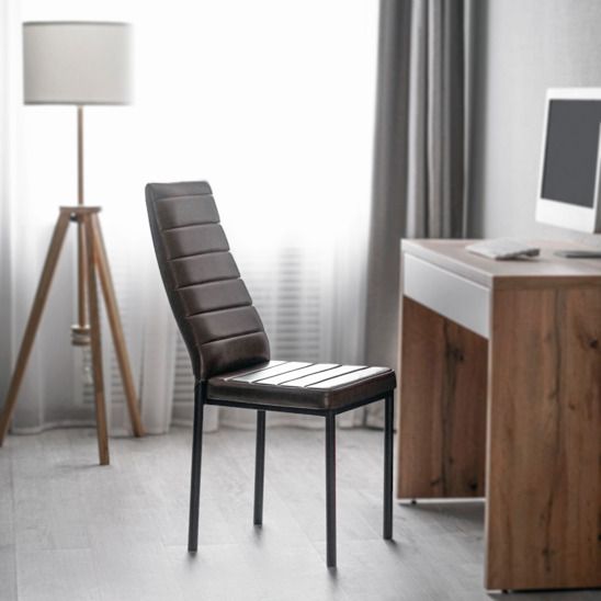 Стул Милан, экокожа Cometa brown, черный муар