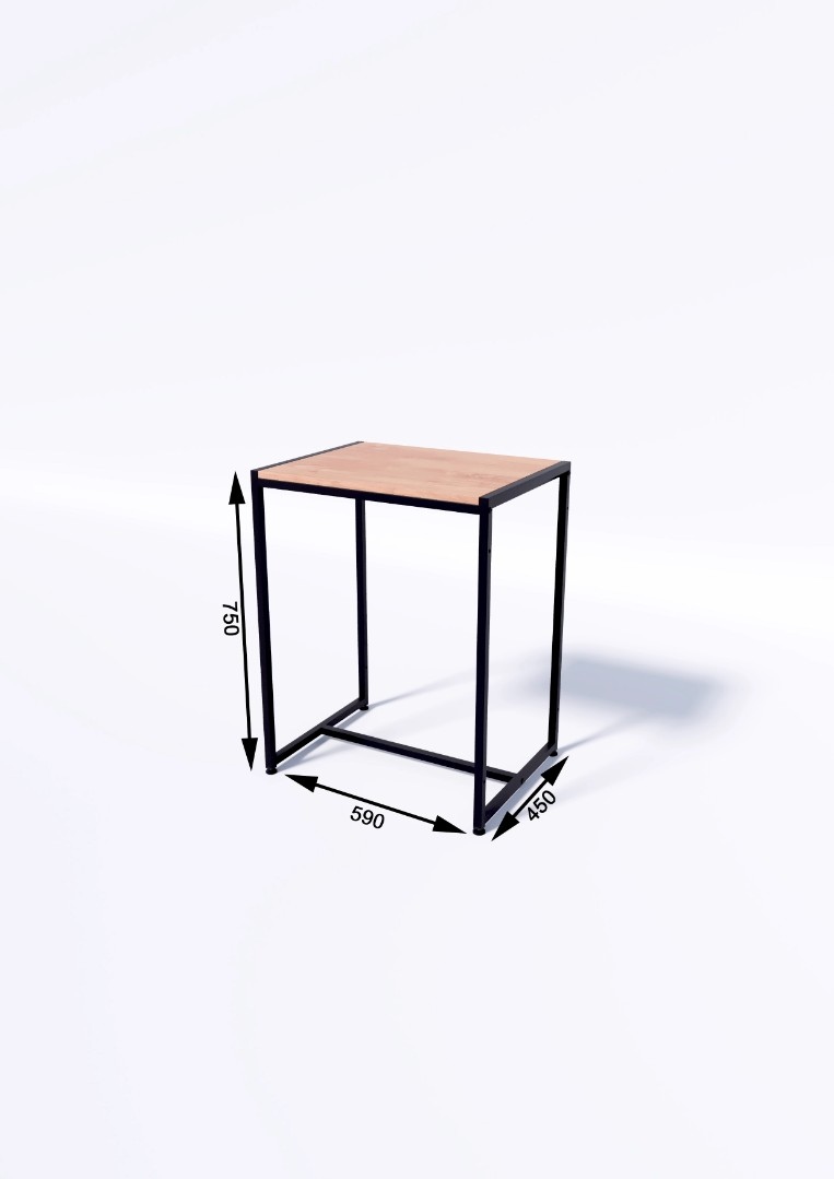 Стол TEVOLO демонстрационный черный-дуб сонома В75Ш60Г45