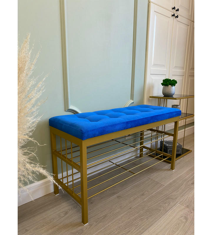 Банкетка Сканди-96-2 (синий/золото)