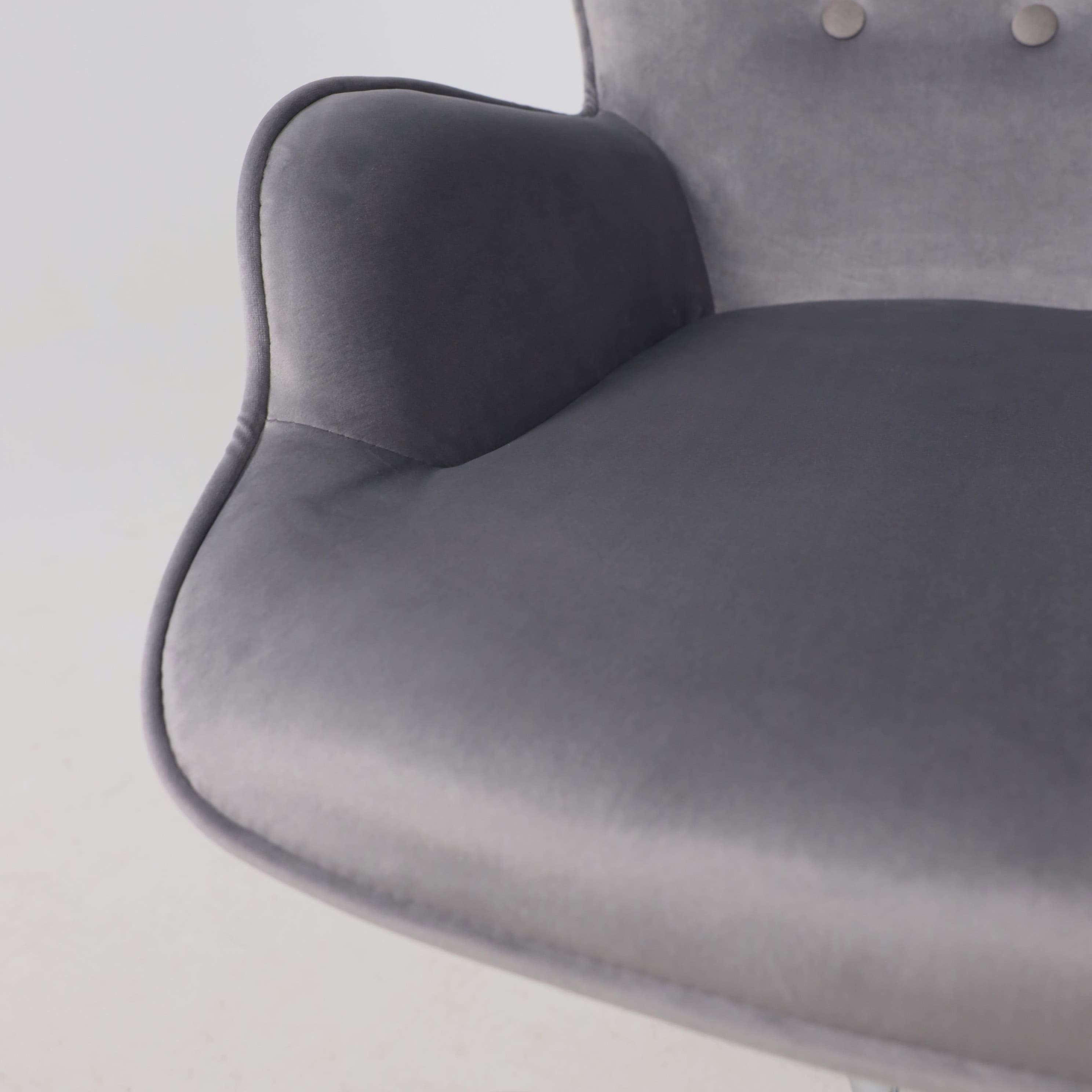 Кресло поворотное Bella, серый, велюр