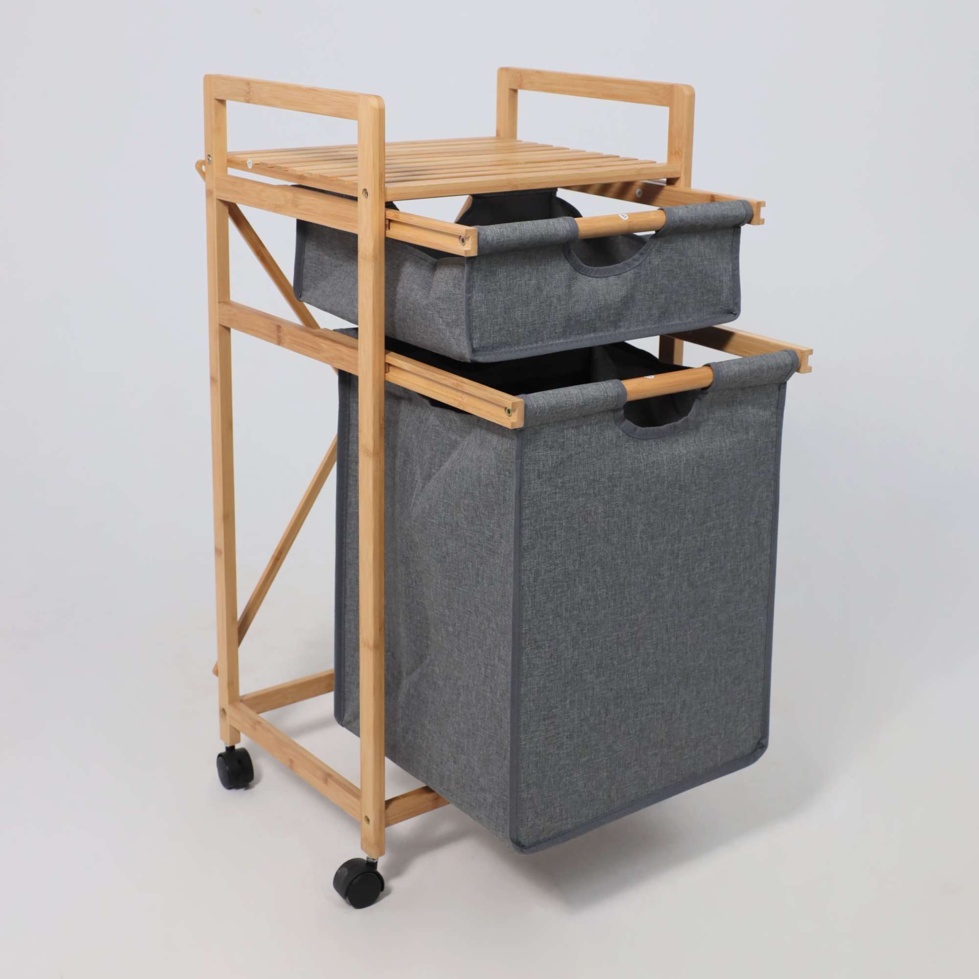 Стойка для белья LAVENDER  бамбук+серый