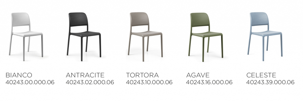 Стул пластиковый Bora Bistrot голубой