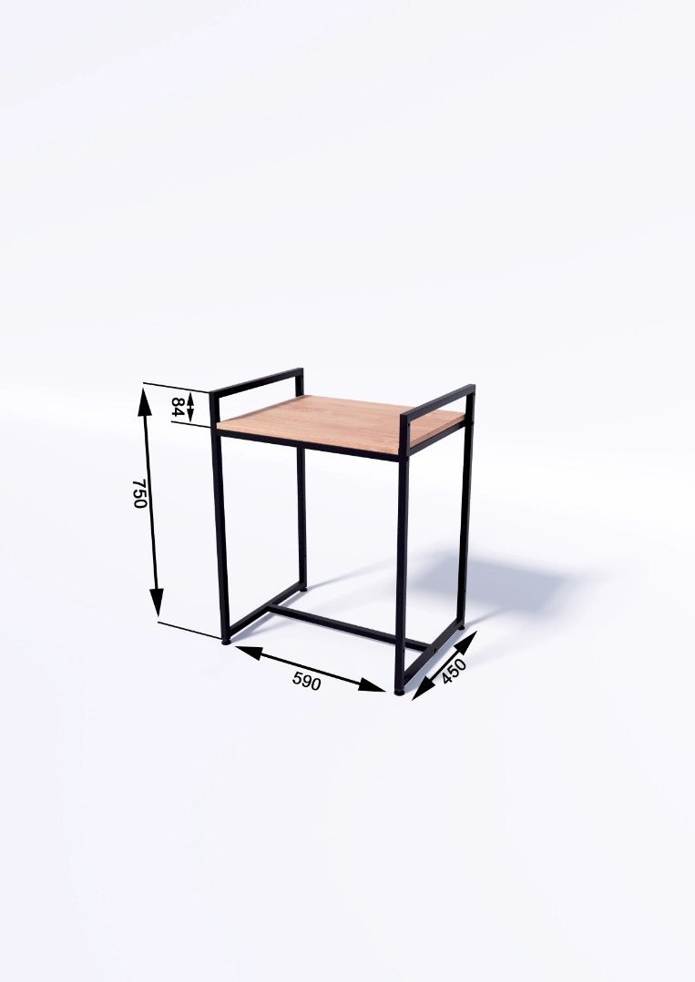 Стол TEVOLO демонстрационный черный-дуб сонома В75Ш60Г45