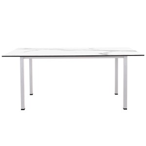 Стол обеденный LuxAlto LA-H33-ST45 белый/мрамор белый HPL 180*90*1,2