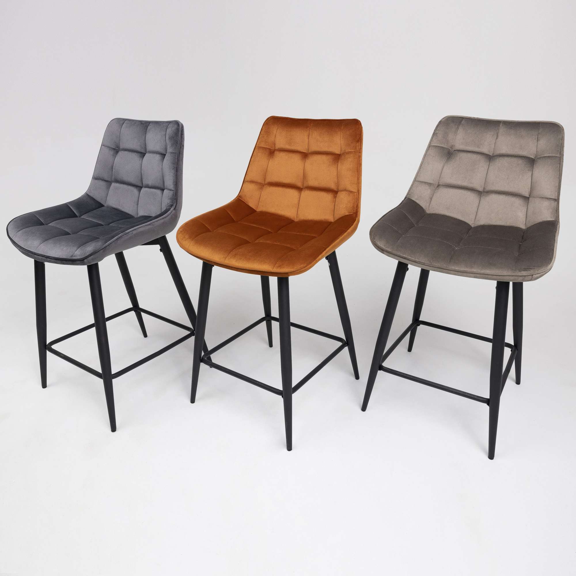 Стул полубарный Linx, бежевый, велюр