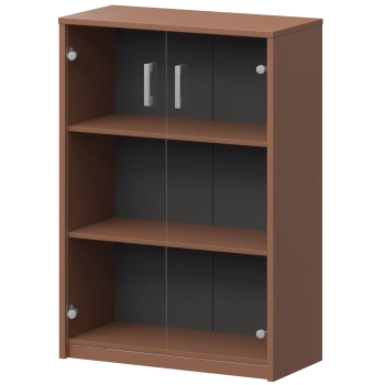 Стеллаж средний с прозрачным стеклом Арго А-304/А-стл304пр Терракота