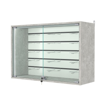 Витрина настенная №3-1БГ-П с экономпанелью, без полок, Метрополитан Грей