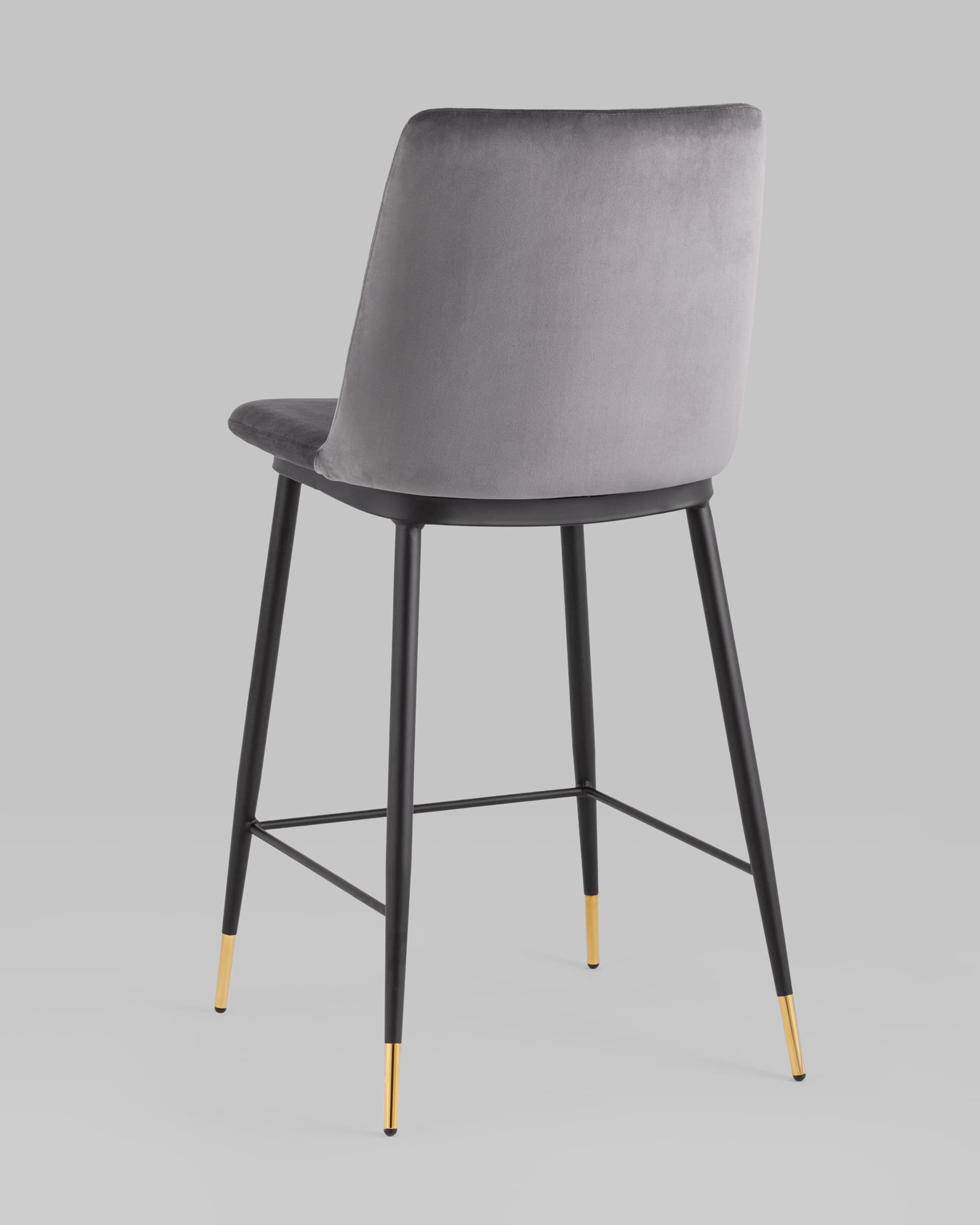 Стул полубарный Мелисса велюр темно-серый