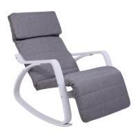 Кресло-качалка SMART, ткань, серый/белый