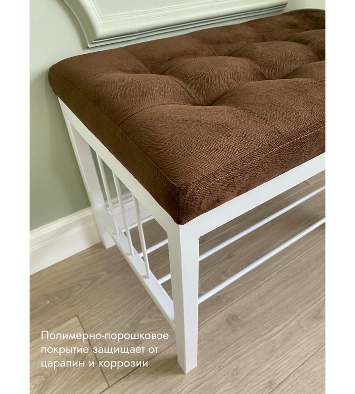 Банкетка Сканди-60 (коричневый/белый)