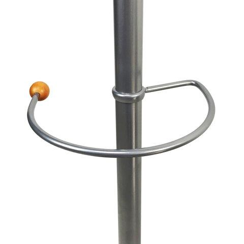 Вешалка-стойка BRABIX "CR-8121" на мраморном диске, металл, 6+4 крючка, цвет серебристый, 606437