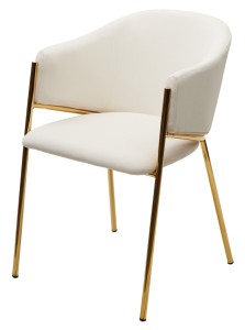 Стул ДИЛЛ (DILL) MOMO-01 молочный, велюр "беспальчиковый"/ золотой каркас